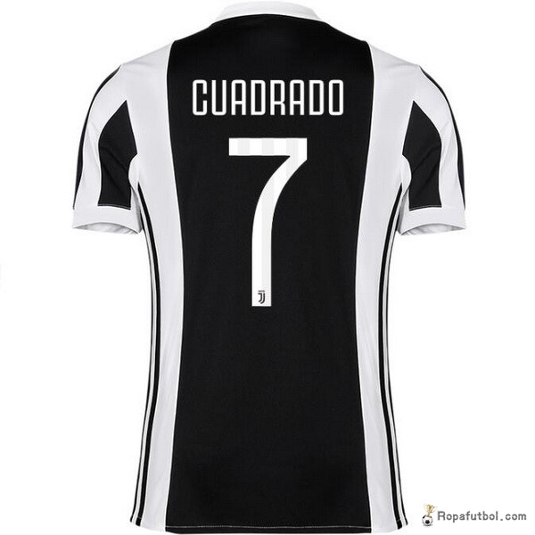 Camiseta Juventus Replica Primera Ropa Cuadrado 2017/18 Negro